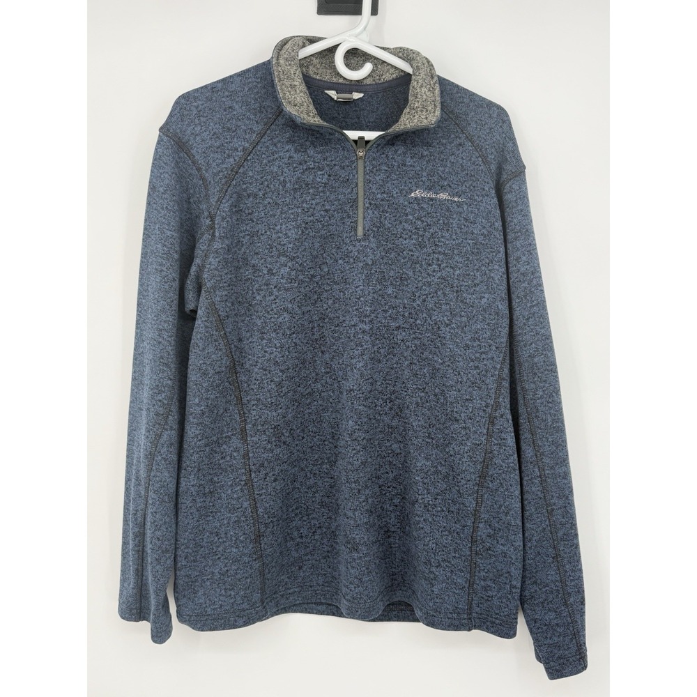 Eddie Bauer Men's Blue 1/4 Zip Pullover Large
